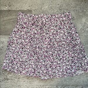 Zara purple and white floral mini skirt